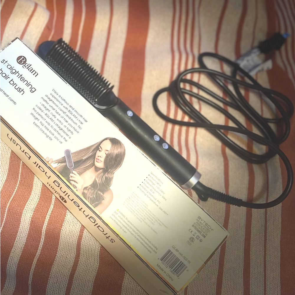 Black Hair Straightening Brush
